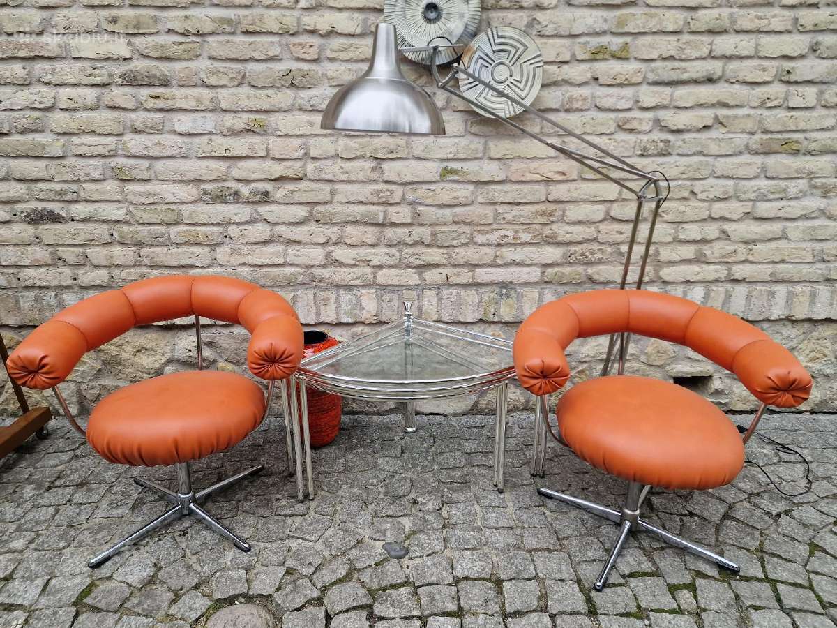 Vintažiniai mid century Bauhaus foteliai Tamburin - nuotraukos Nr. 8