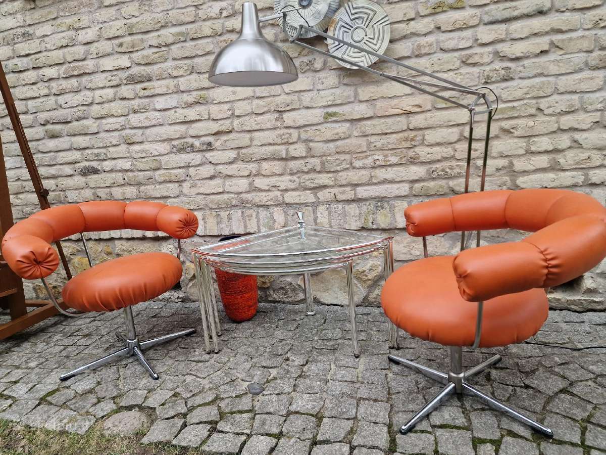 Vintažiniai mid century Bauhaus foteliai Tamburin - nuotraukos Nr. 9
