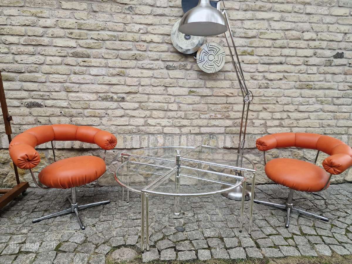 Vintažiniai mid century Bauhaus foteliai Tamburin - nuotraukos Nr. 11