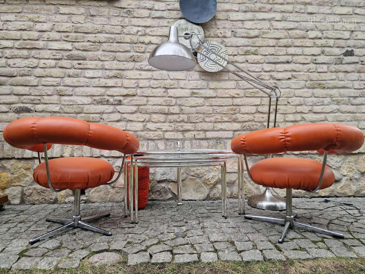 Vintažiniai mid century Bauhaus foteliai Tamburin - nuotraukos Nr. 36