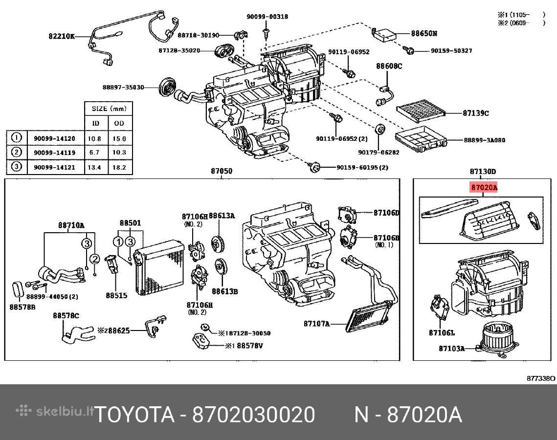 Toyota 87020-30020 salono ventiliatoriaus sklendė - nuotraukos Nr. 2