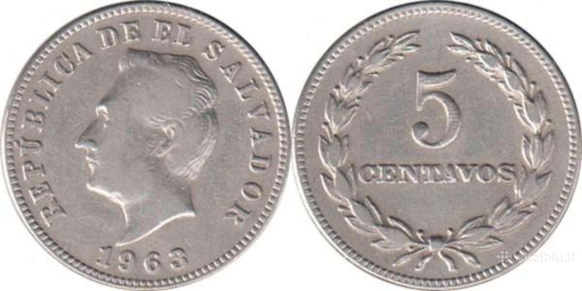 El Salvador 5 centavos, 1963