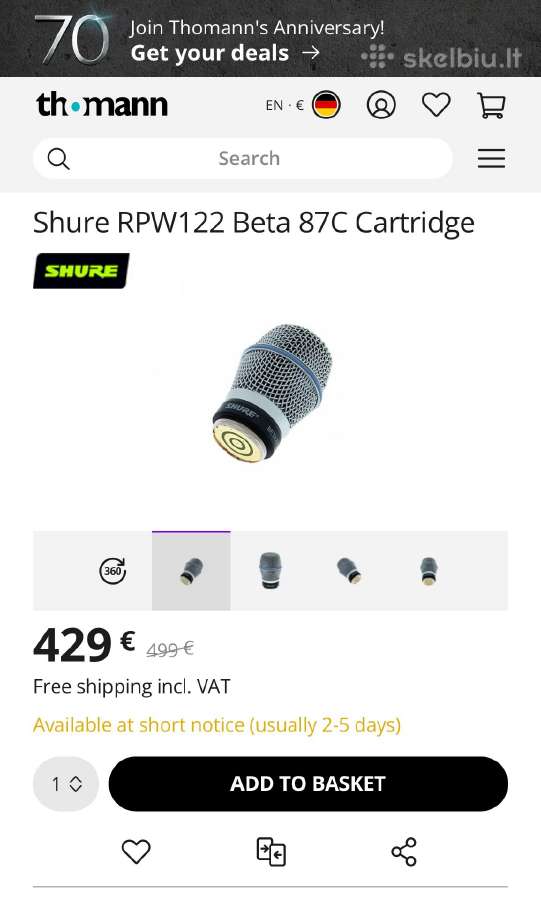 Shure Beta 87c kapsulės - nuotraukos Nr. 3