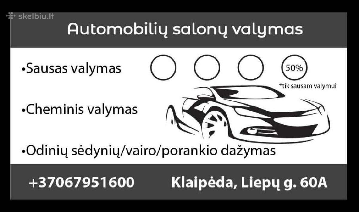 Automobilio cheminis valymas, odos dažymas