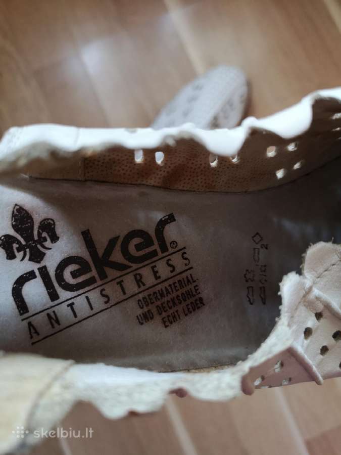 Rieker baltos natūralios odos basutės - nuotraukos Nr. 5