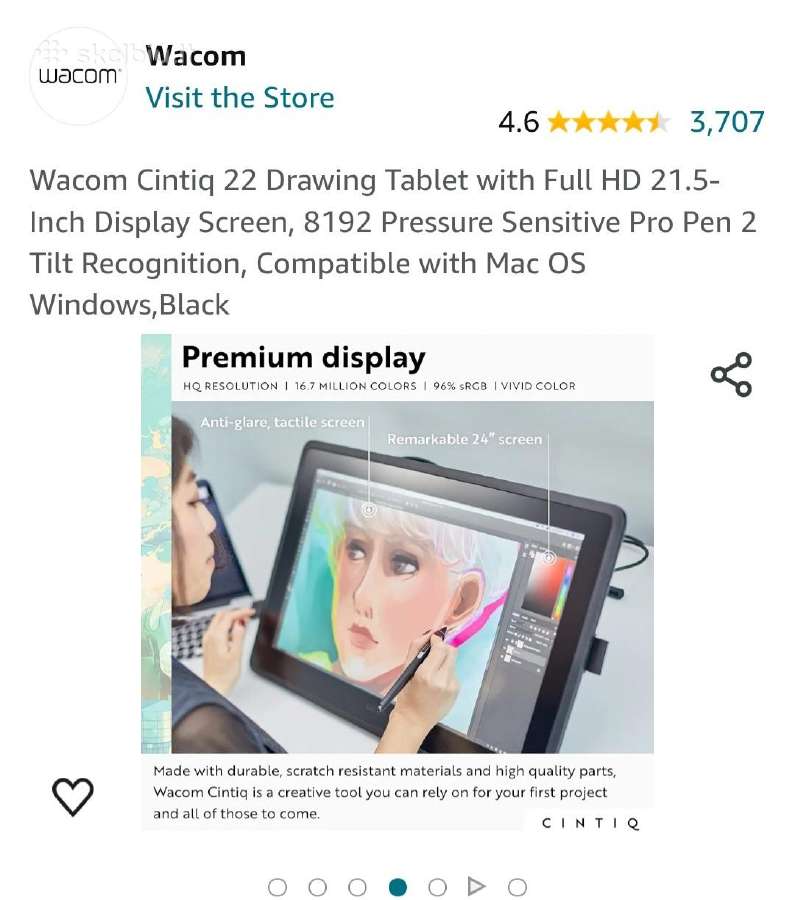 Piešimo planšetė Wacom Ekrano 22" - nuotraukos Nr. 7