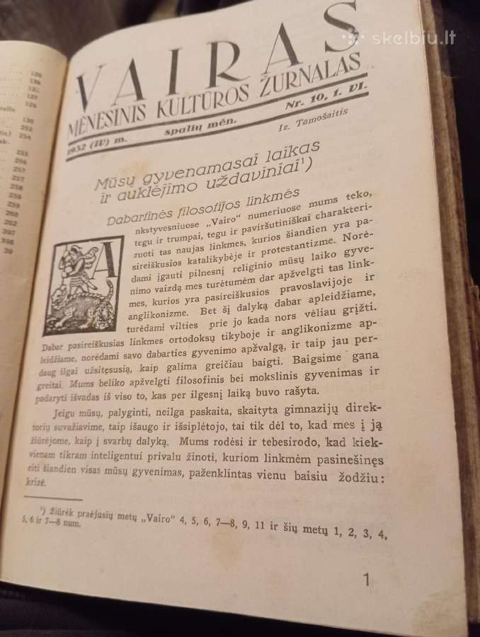 Mėnesinis kultūros žurnalas "Vairas" 1932m. - nuotraukos Nr. 3