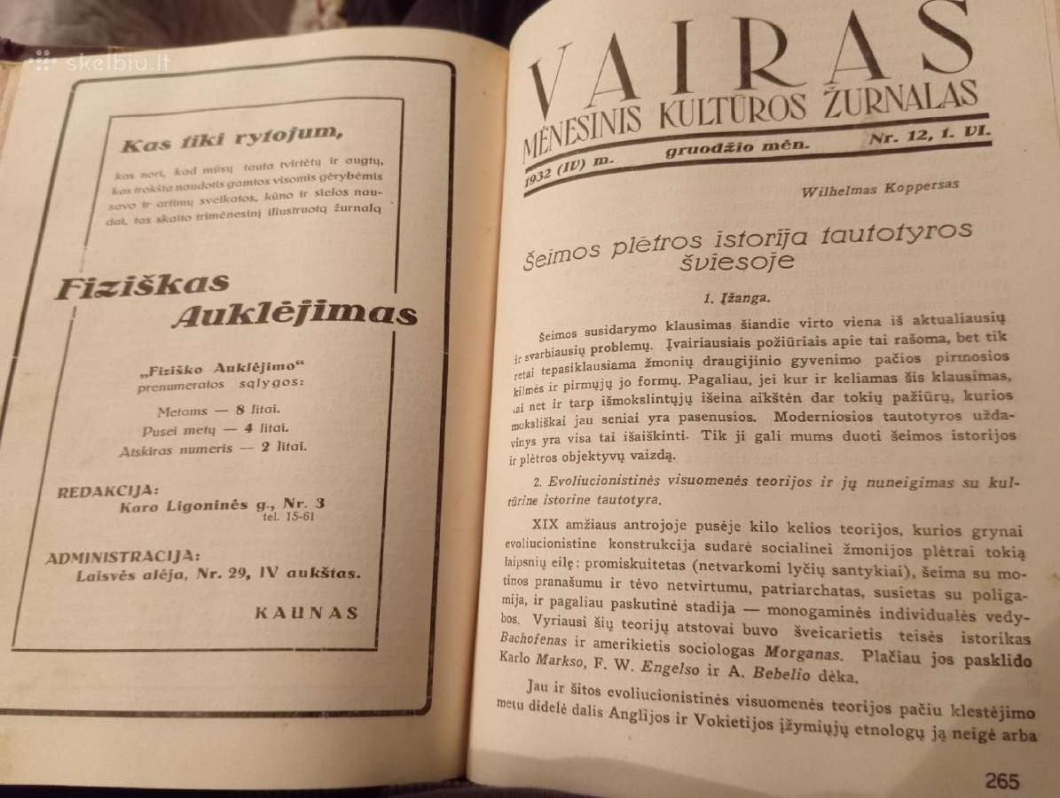 Mėnesinis kultūros žurnalas "Vairas" 1932m. - nuotraukos Nr. 5