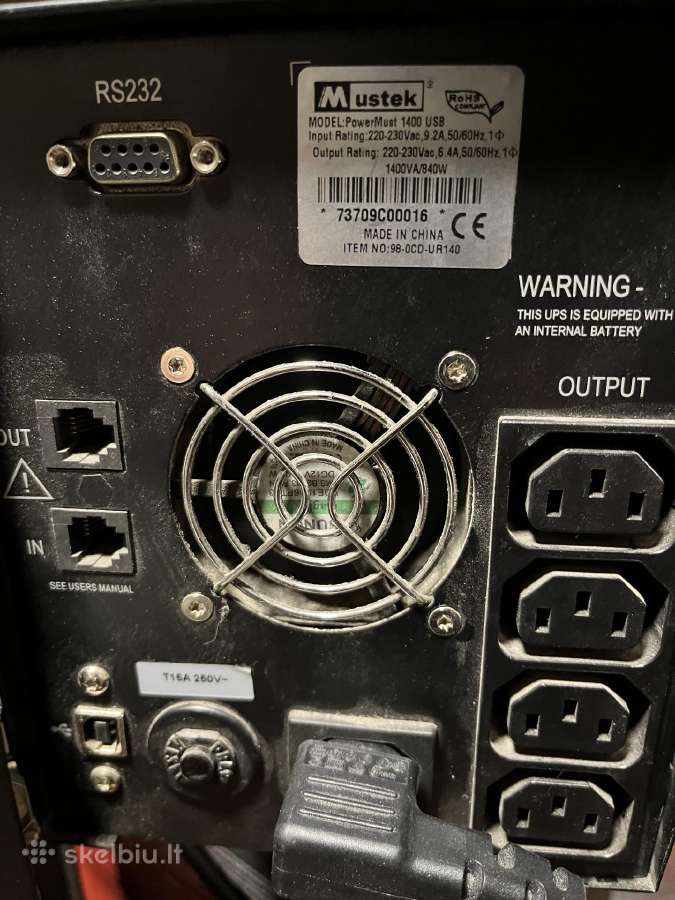 Mustek Ups 1400w su baterijomis - nuotraukos Nr. 3
