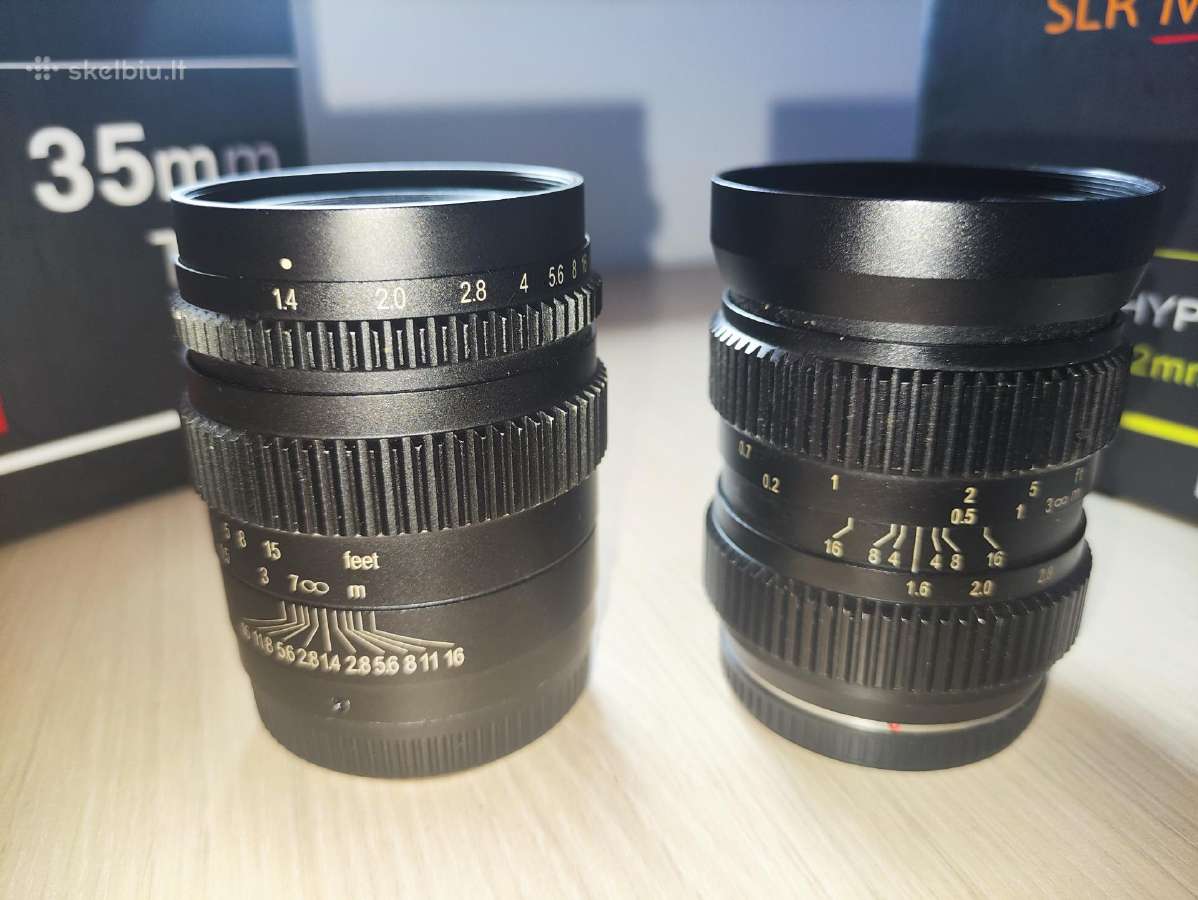 SLR Magic 35 mm Mft cine šviesūs objektyvas 35mm - nuotraukos Nr. 2