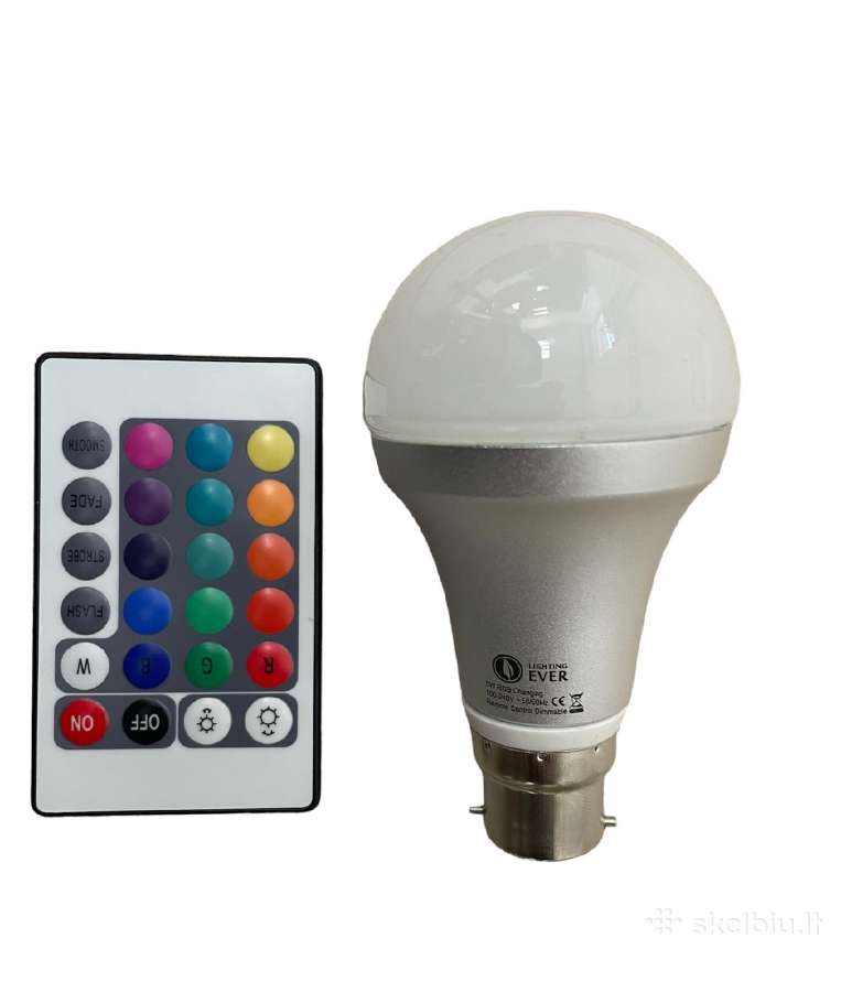LED lempa Bulb A60 B22 Rgb LED lemputė 5w Rgb