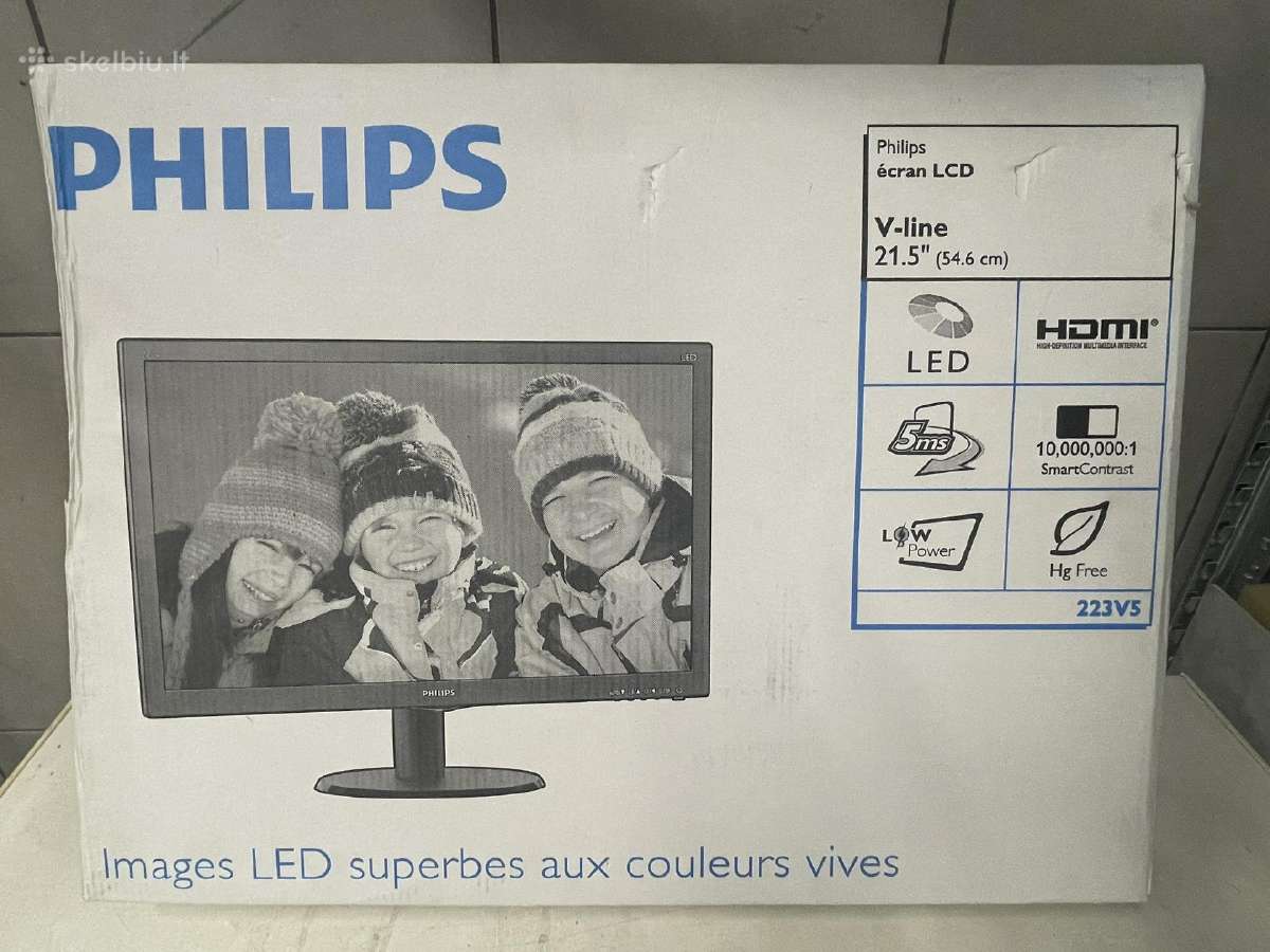 Naujas supakuotas monit. Philips 21,5' įstrižainės