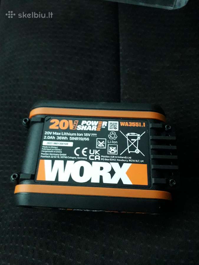 Worx 20v akumuliatoriai - nuotraukos Nr. 2