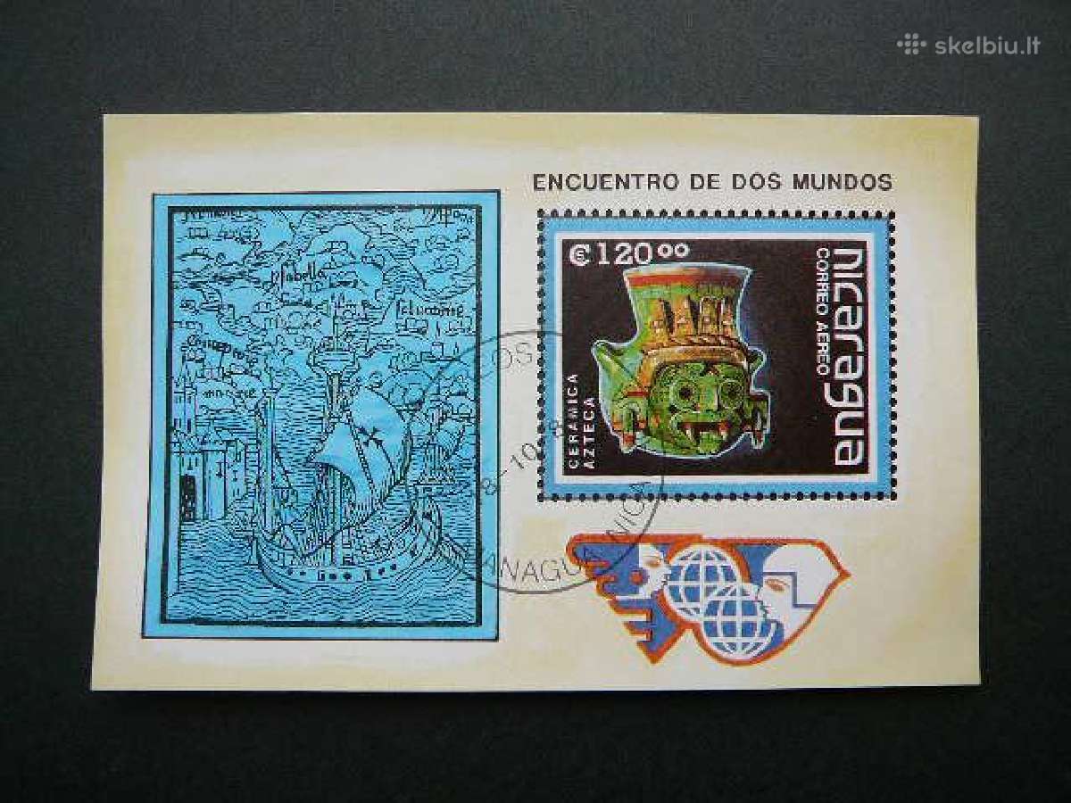 Keramika Actekai Burlaiviai Nikaragva 1988 kr181