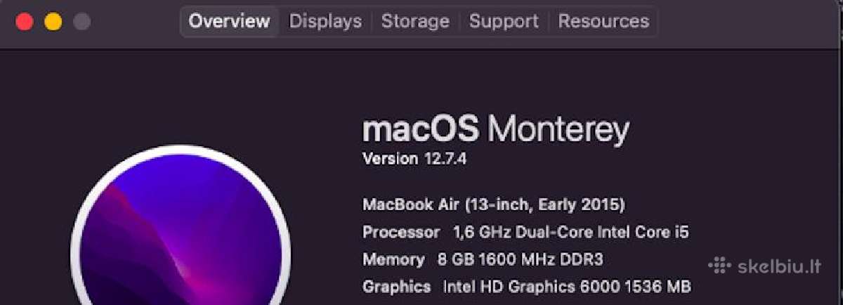 MacBook Air 2015 8/256 GB - nuotraukos Nr. 3