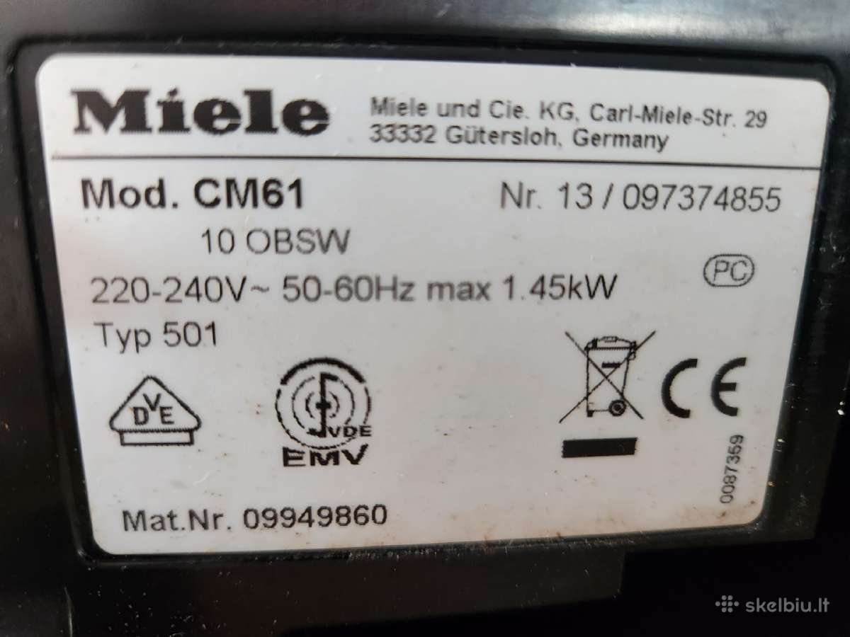 Miele kavos aparatas - nuotraukos Nr. 7
