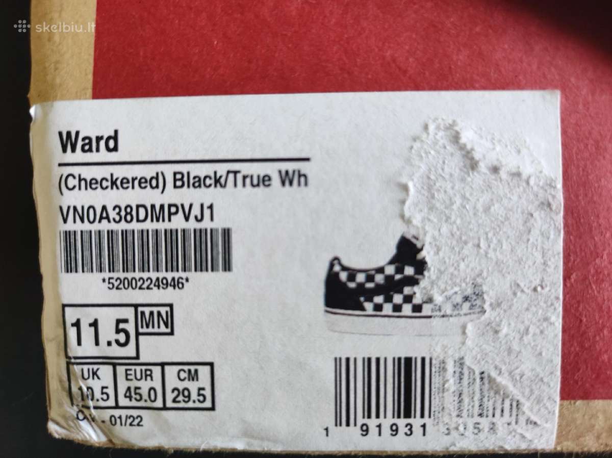Vans Ward Checkered laisvalaikio batai 45 dydis - nuotraukos Nr. 5