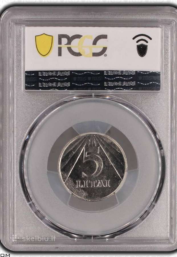 Parduodamas su broku Unc 5 litai 1991 Pcgs Ms64 - nuotraukos Nr. 5