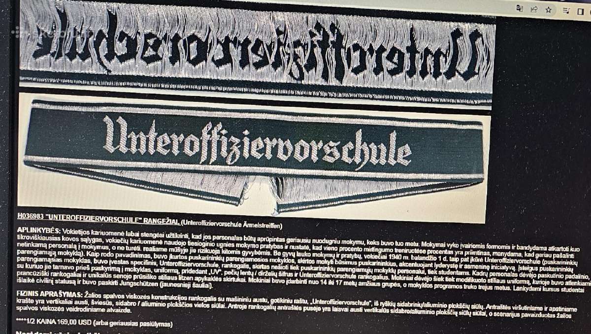 3 Reicho rankogalio prisiūvamas raištis. - nuotraukos Nr. 4