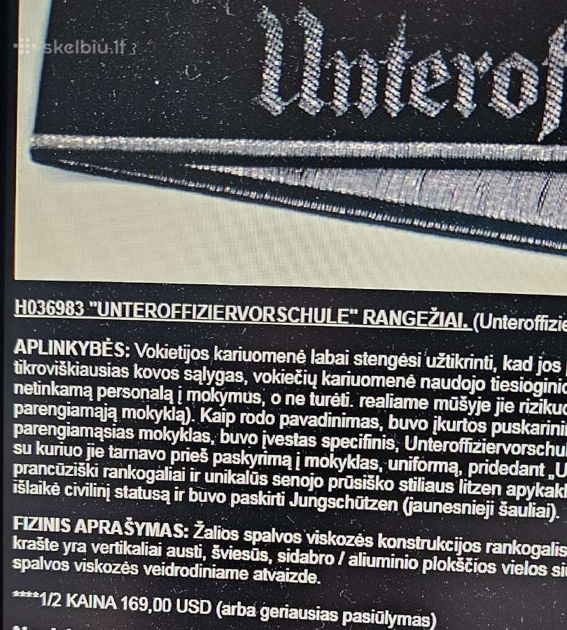 3 Reicho rankogalio prisiūvamas raištis. - nuotraukos Nr. 5