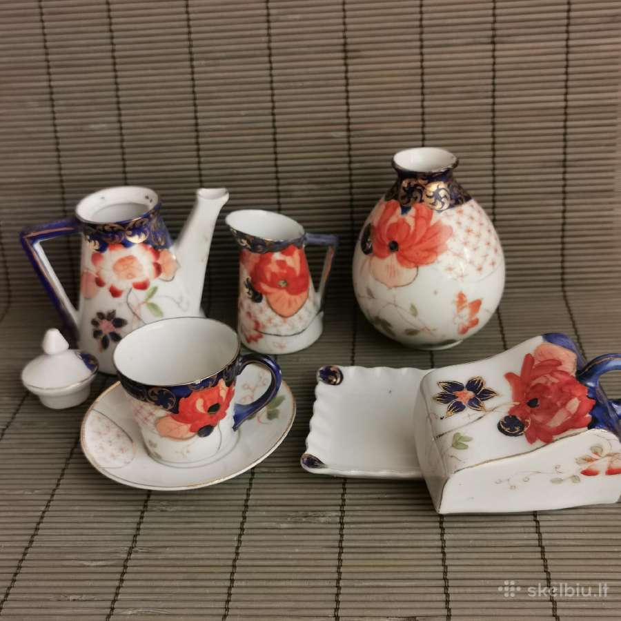 Antikvarinis miniatiūrų servizas Imari stiliumi - nuotraukos Nr. 3