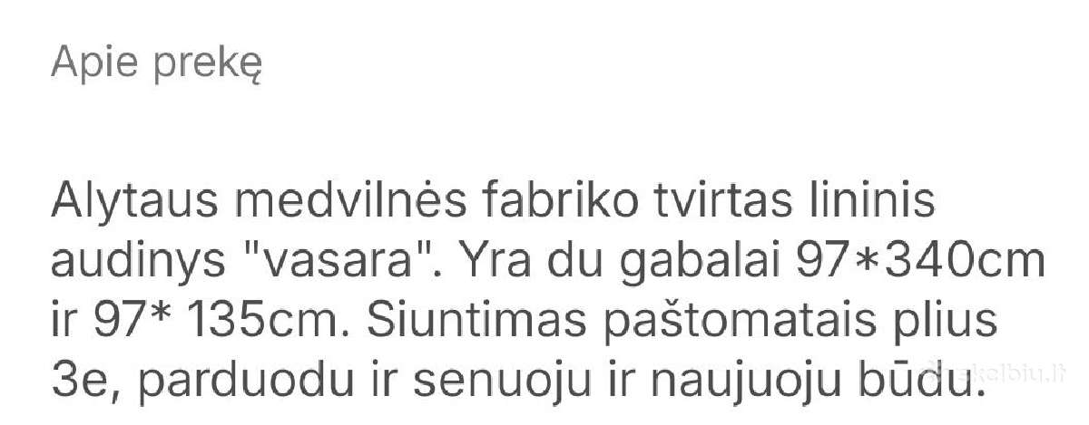 Lininis audinys - nuotraukos Nr. 6