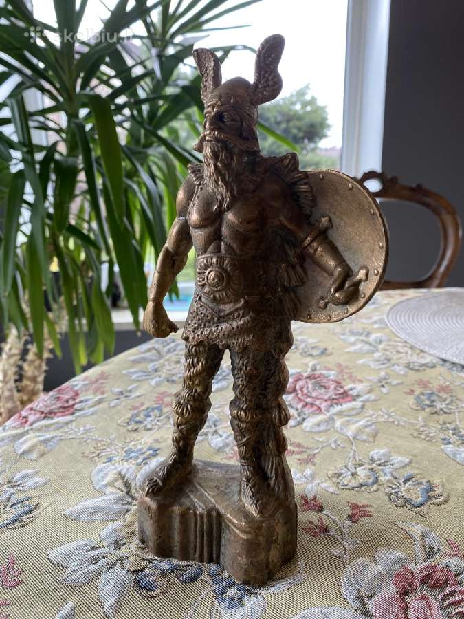 Įspūdinga bronzinė Vikingo skulptūra - nuotraukos Nr. 6