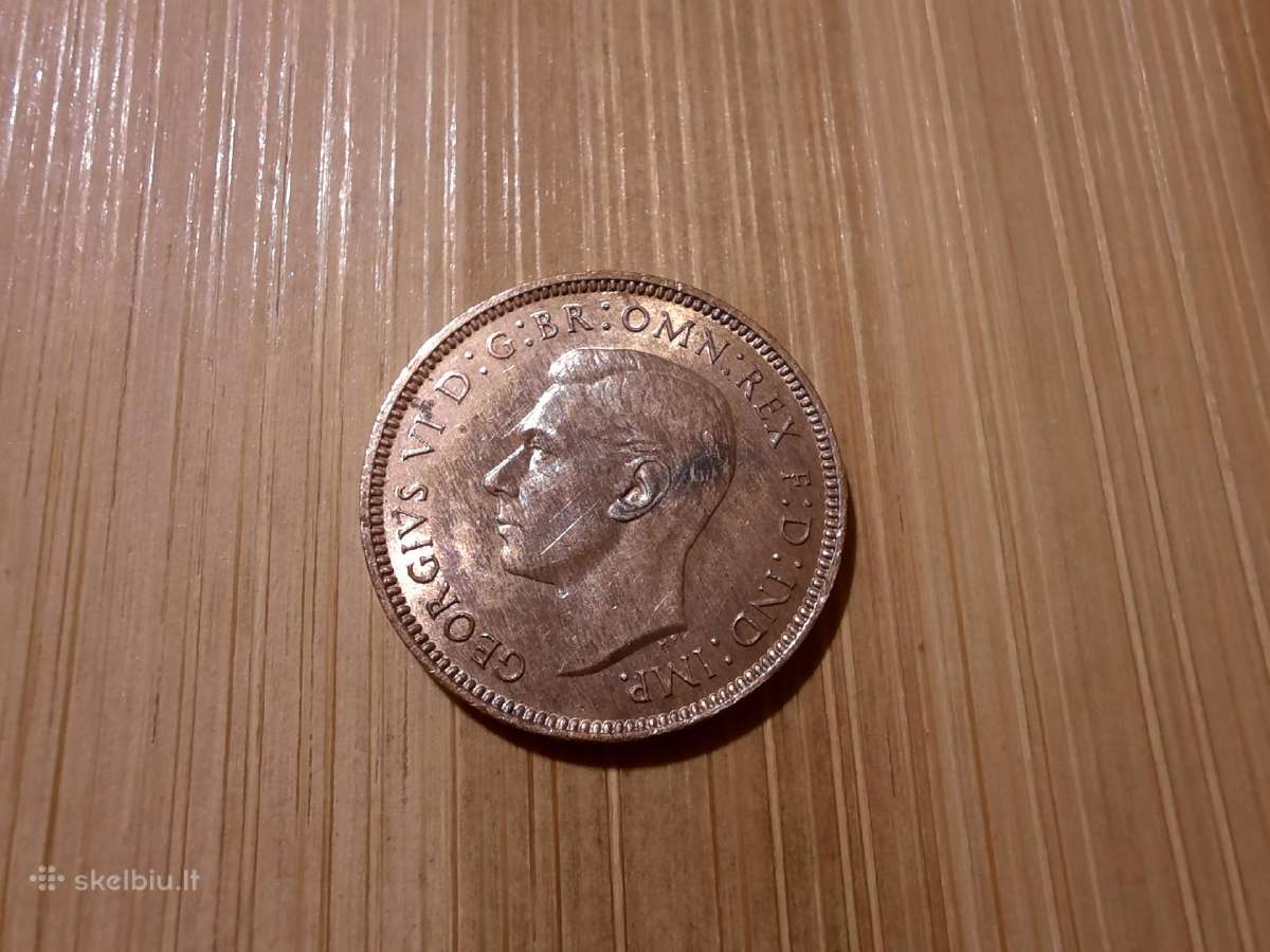 1 fartingas (Farthing) George Vi - Anglija