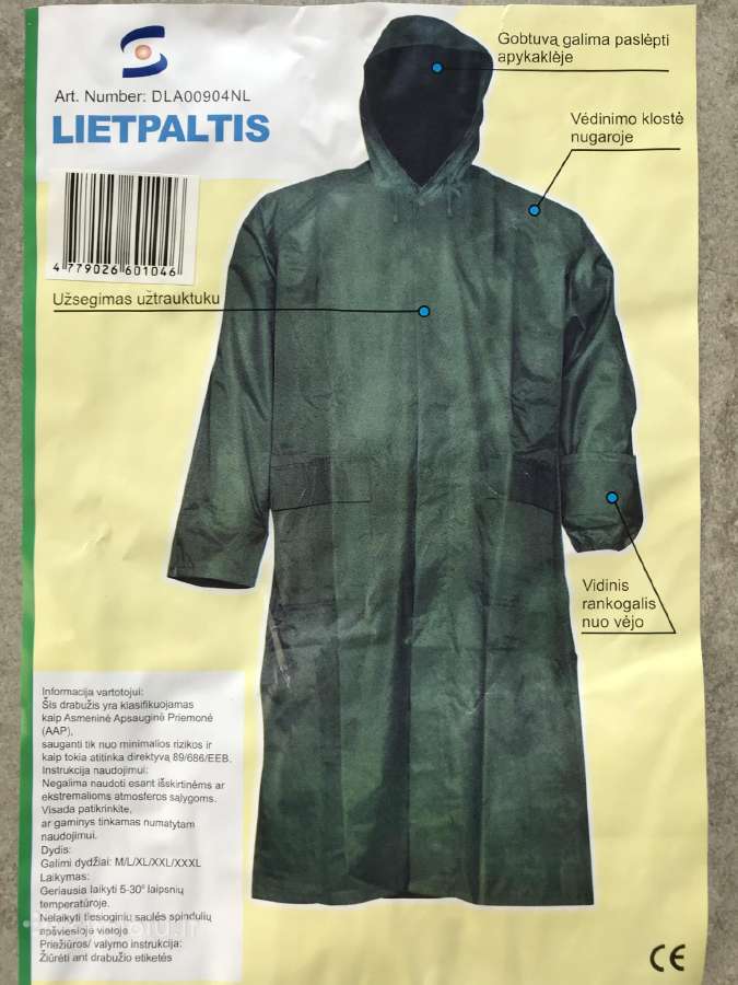 Lietpaltis Pvc su paslėptu gobtuvu Dla00904nl - nuotraukos Nr. 3