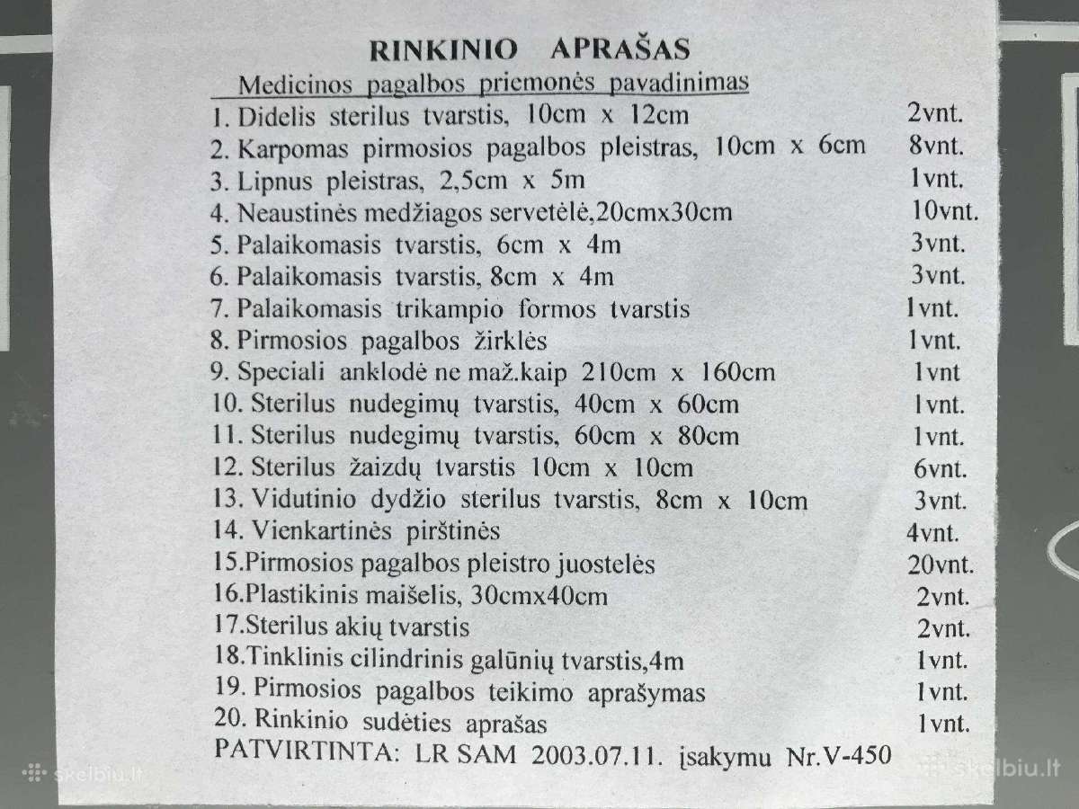 Vaistinėlė įmonės pirmosios pagalbos rinkinys - nuotraukos Nr. 4