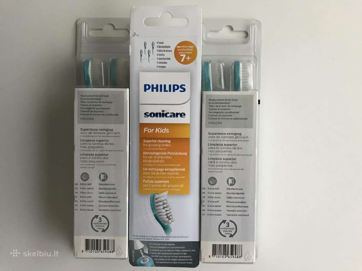Šepetėliai Philips Sonicare for kids 4 vnt.,nuo 7m