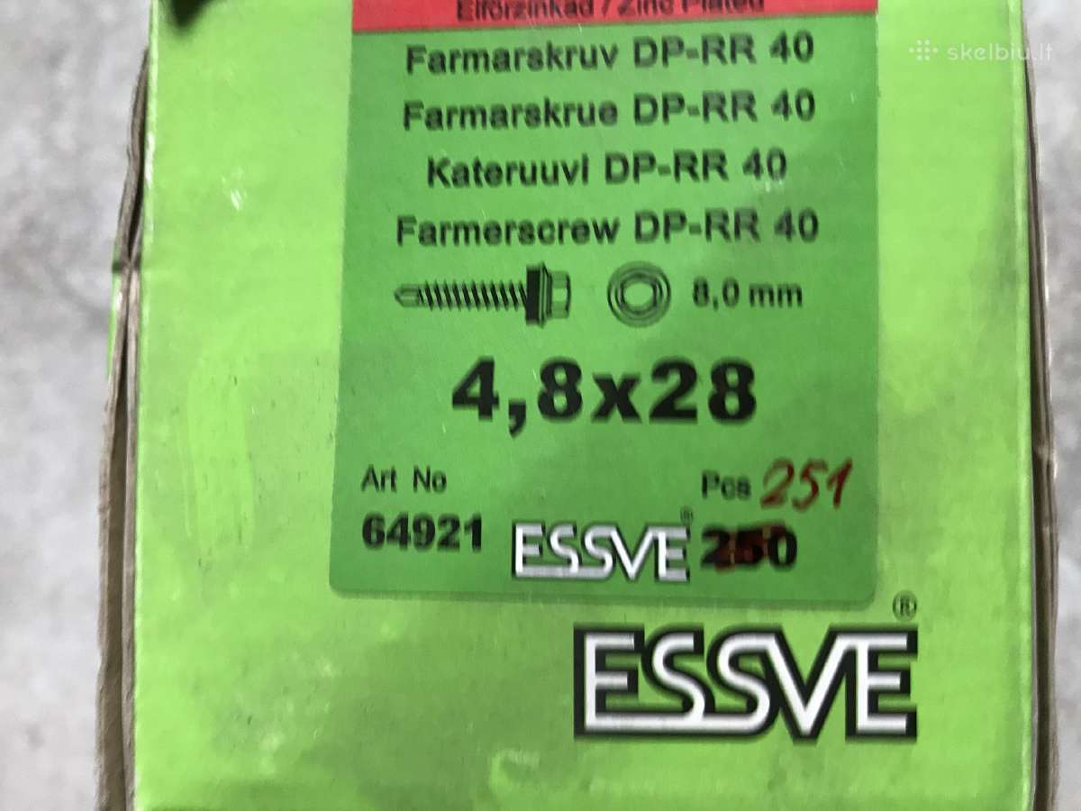 Stoginiai savigręžiai į medį Essve 4,8x28mm Zn-ral - nuotraukos Nr. 5