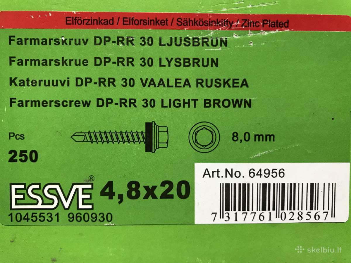 Stoginiai savigręžiai į medį Essve 4,8x28mm Zn-ral - nuotraukos Nr. 3