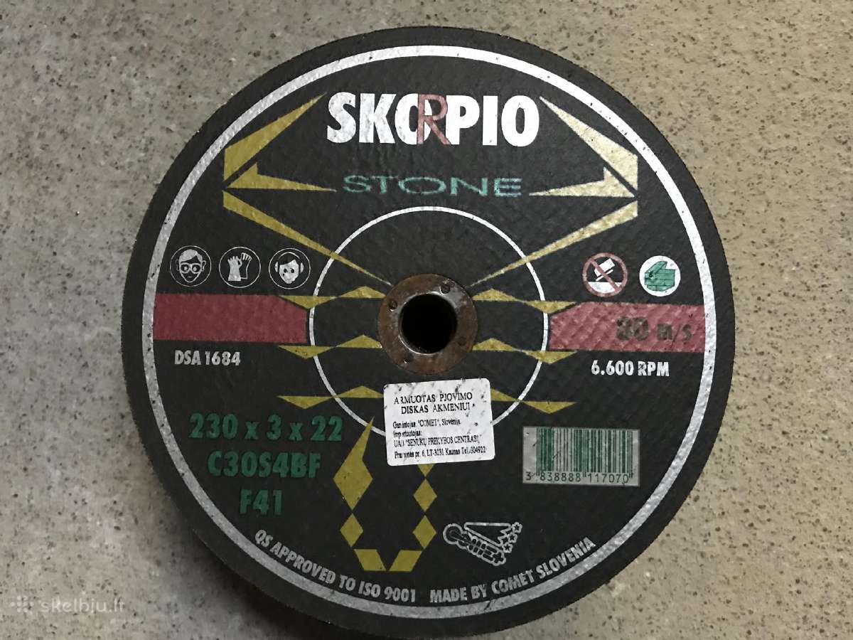 Pjovimo diskas akmeniui Skorpio Stone 230 x 3 mm