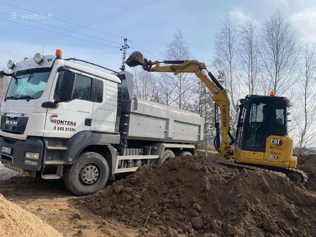 Žemės kasimo darbai mini ekskavatorium 3.8t - nuotraukos Nr. 3