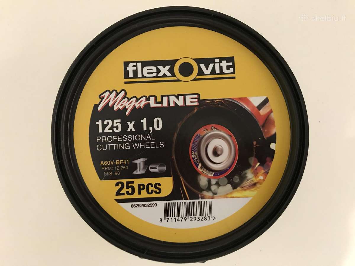 Metalo pjovimo diskai Flexovit ir Andre 125x1,0 mm