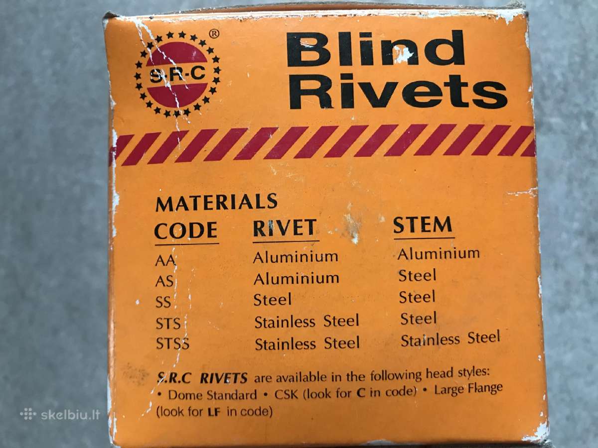 Kniedė 3,9 x 12 mm, po 50 vnt - nuotraukos Nr. 5