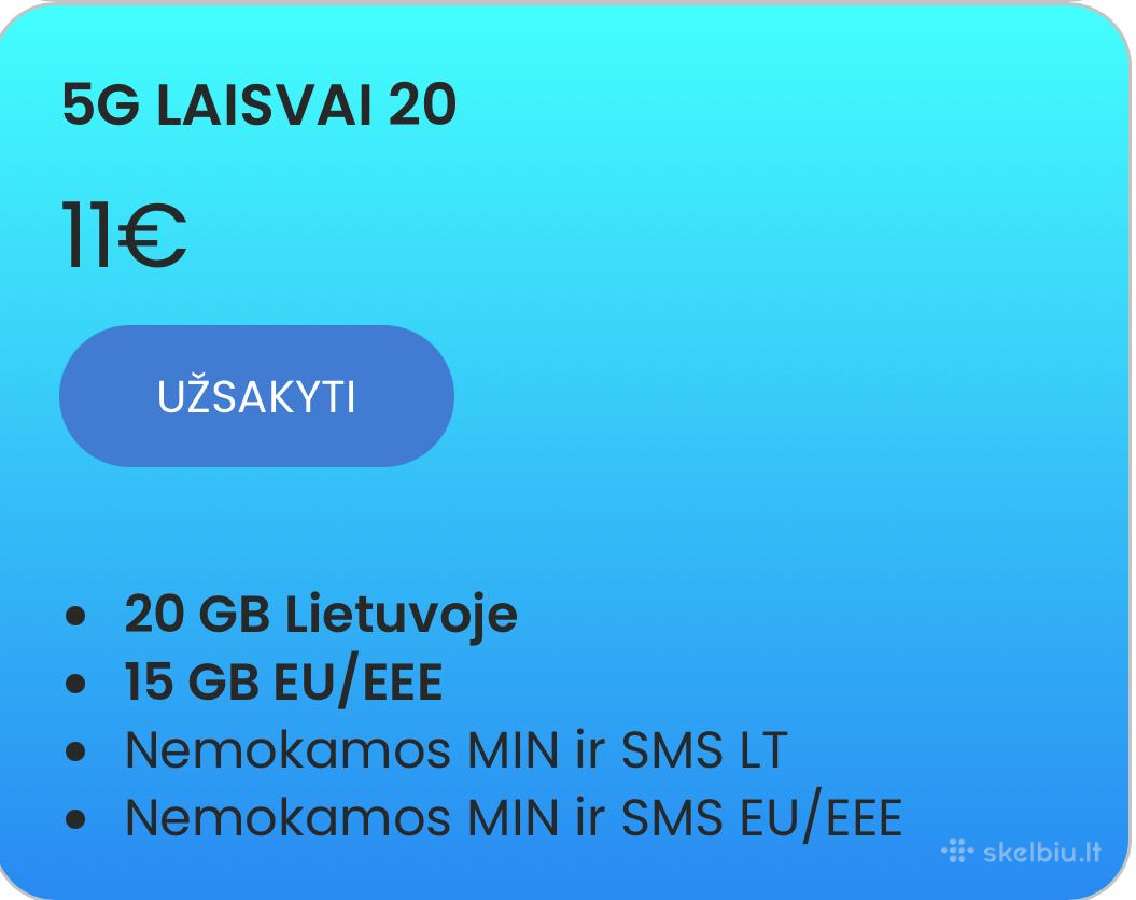 5G pigiausi planai. Bitės planai nuo 8€/mėn - nuotraukos Nr. 2