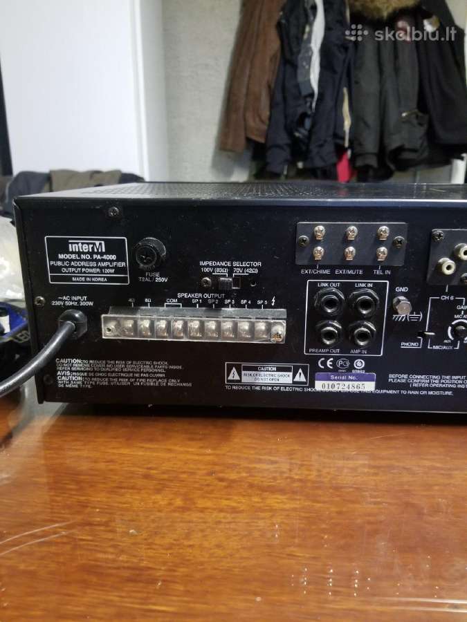Stprintuvas Inter Mpa-4000 Public Addres Amplifer - nuotraukos Nr. 5