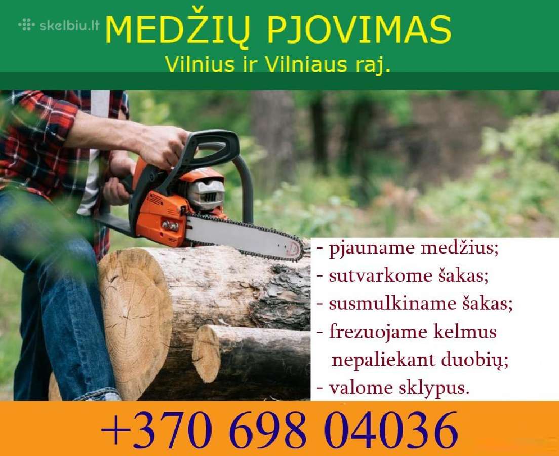 Kelmų Frezavimas Medžių pjovimas Šakų smulkinimas - nuotraukos Nr. 12