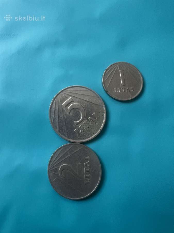 5 litai 1991 metus, 2 litai , 1 litas