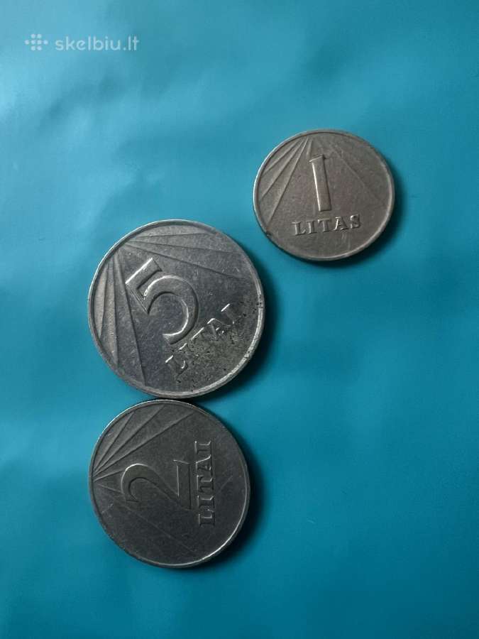 5 litai 1991 metus, 2 litai , 1 litas - nuotraukos Nr. 2