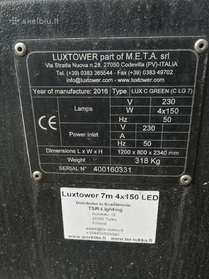 Apsvietimo bokstas 4x400w LED 7m - nuotraukos Nr. 2