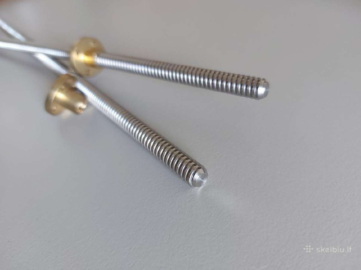 T8 Lead Screw 400 mm with Brass Nut (2mm) - nuotraukos Nr. 2