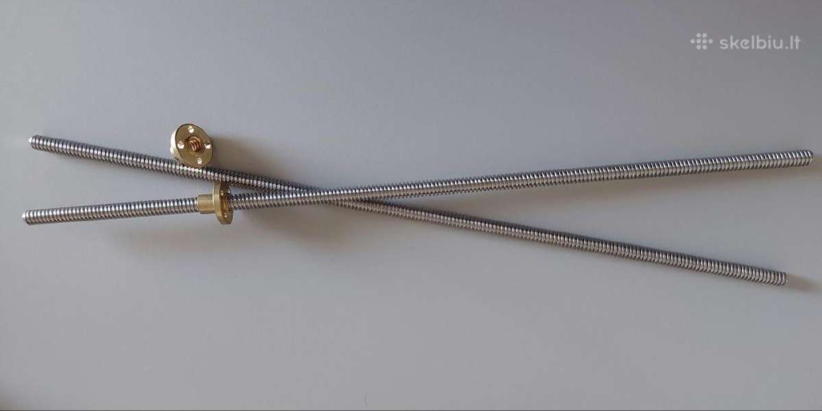 T8 Lead Screw 400 mm with Brass Nut (2mm) - nuotraukos Nr. 3