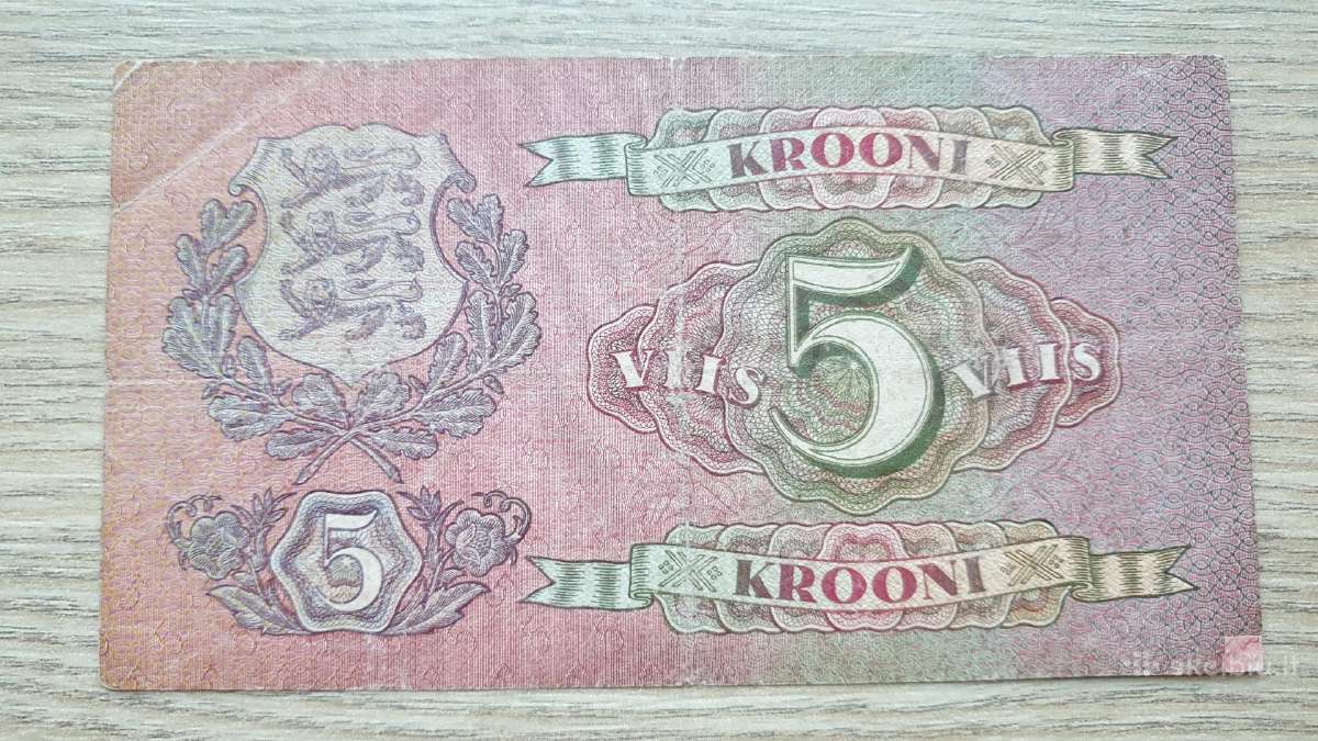1929 metų 5 kronos Estija - nuotraukos Nr. 2