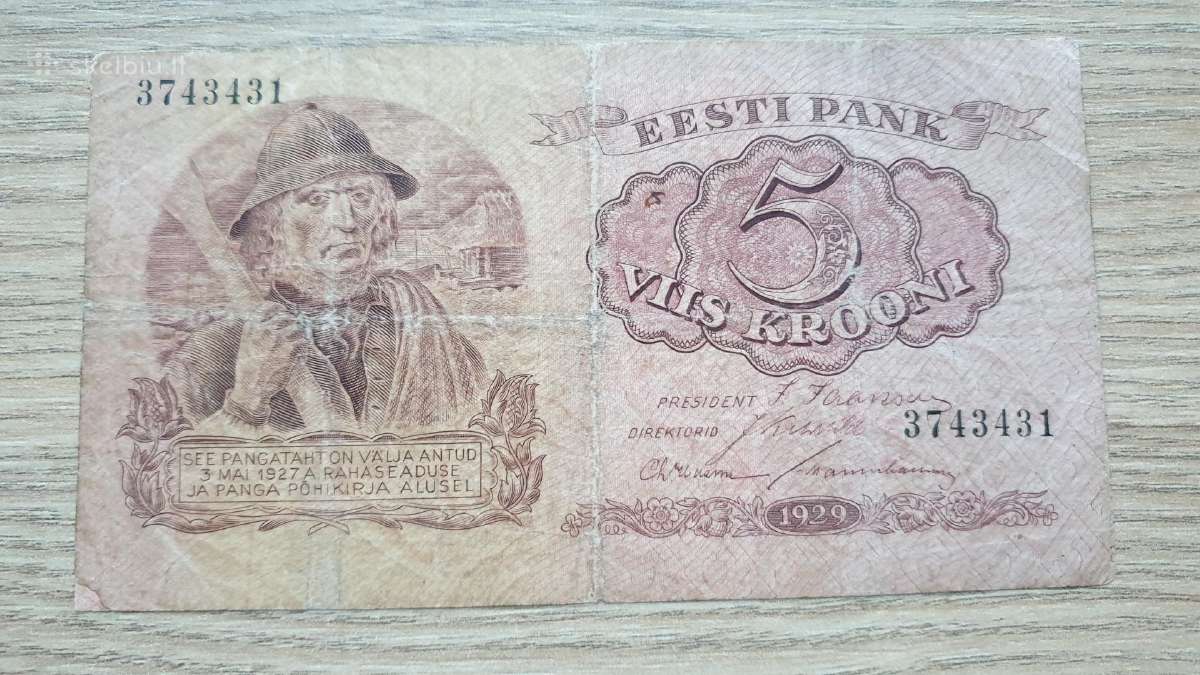 1929 metų 5 kronos Estija