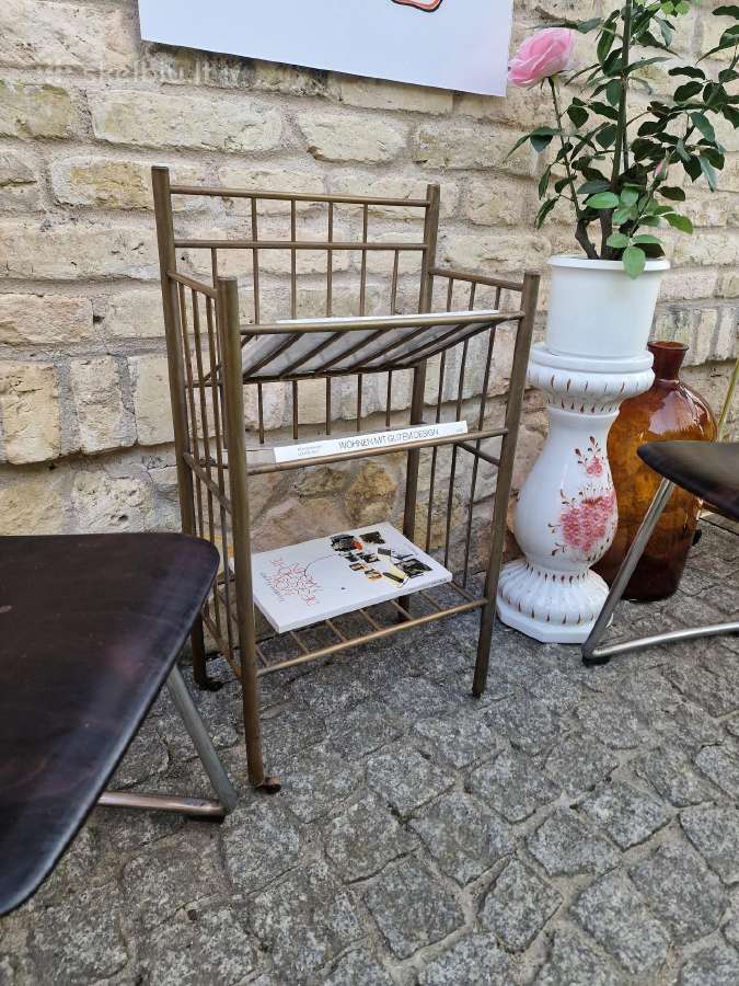 Vintažinė mid century žalvarinė etažerė