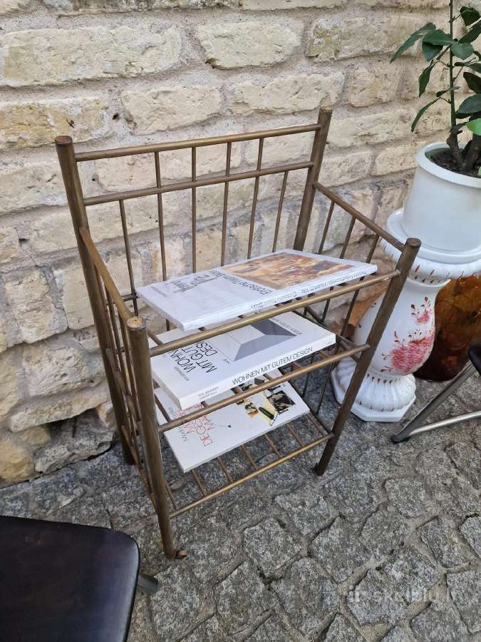 Vintažinė mid century žalvarinė etažerė - nuotraukos Nr. 2