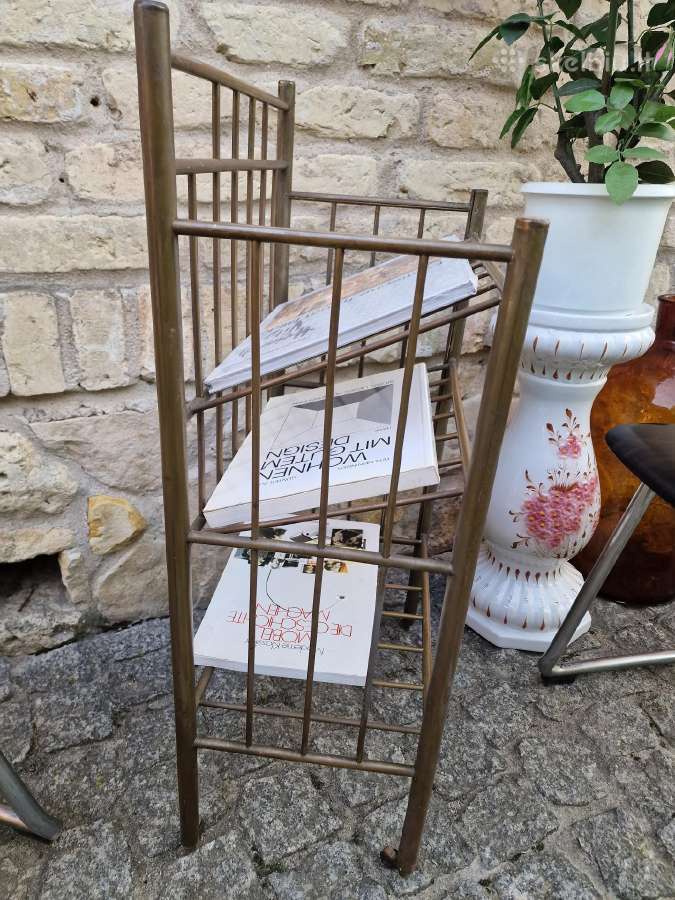 Vintažinė mid century žalvarinė etažerė - nuotraukos Nr. 5